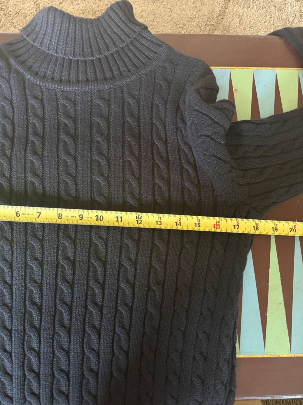 L.L. Bean Signature Black Cable-Knit Turtleneck Sweater - Women - Picture 5 of 7